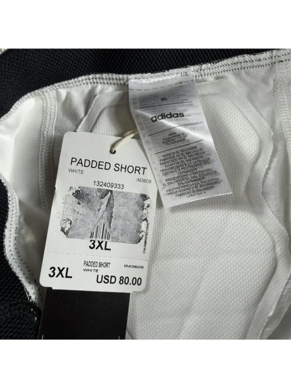 Adidas Aeroready Padded Football Shorts White Black Men’s Size 3XL